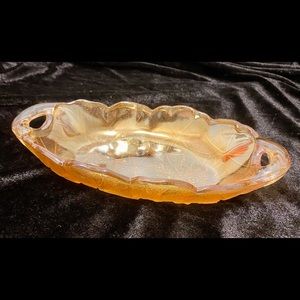 Vintage Indiana carnival glass relish dish